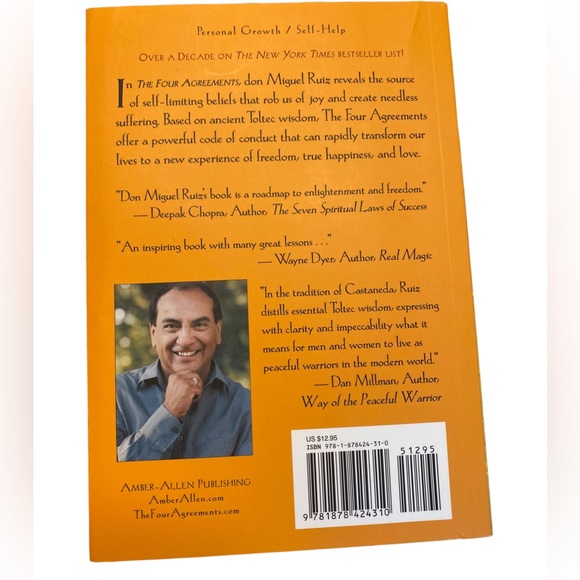 The Four Agreements By Don Miguel Ruiz A Toltec Wisdom Book Guide to Personal Fr - Picture 2 of 6